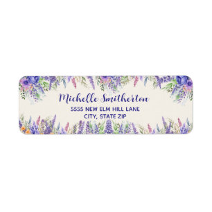 Lila Blaue Blumige Elegante Botanische Wildblume