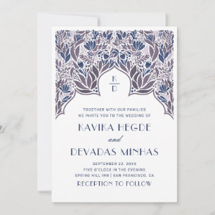 Lila-blaue Blütenblume Indianerbrollywood Einladung