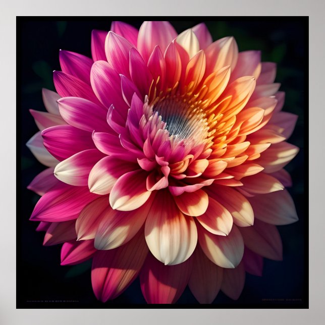 Lila-blaue Dahlia-Blume Poster (Vorne)