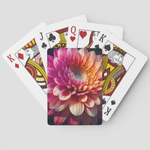 Lila-blaue Dahlia-Blume Spielkarten