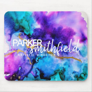 Lila Blaue Farbe Gold Mousepad