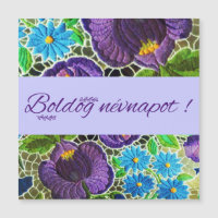 Lila - blaue fette ungarische Stickerei - Namensta