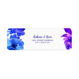 Lila blaue Flora Rücksendeadresse