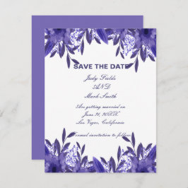 Lila blaue Folienkarte Save the Date