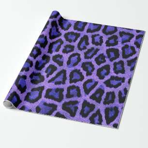 Lila blaue Leopardenfarbe Geschenkpapier