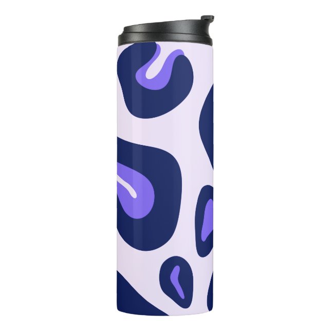 Lila blaue Leopardenfarbe Thermosbecher (Nach links gedreht)