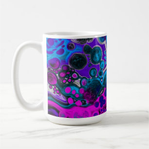 Lila, blaue, moderne Abstrakte Fluid Art Marmorzel Kaffeetasse