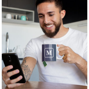 Lila Blaue Ombre - Monogramm-Kaffeetasse Kaffeetasse