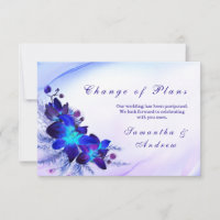 Lila Blaue Orchidee Hochzeit Datum Ändern Karte