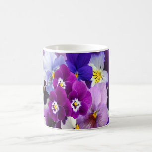 Lila-blaue Pansy-Blume Kaffeetasse