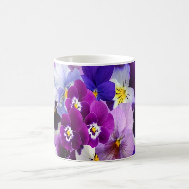 Lila-blaue Pansy-Blume Kaffeetasse (Mittel)