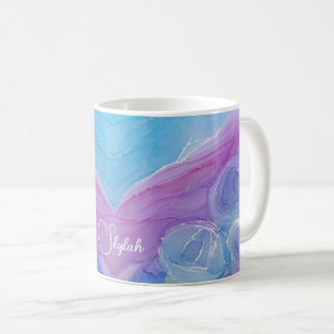 Lila blaue Rose mit Namen Coffee Tasse