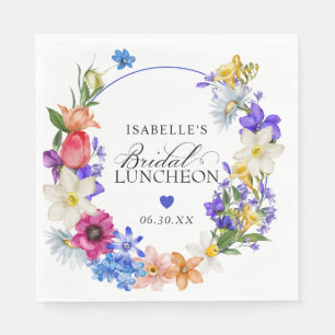 Lila Blaue Rote Wilde Blumen Braut-Luncheon-Party Serviette