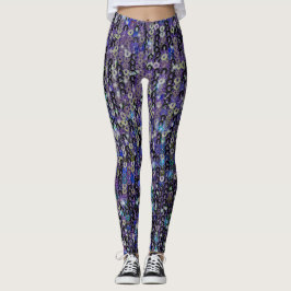 Lila blaue Sequenzen | Tanklatschfläche Leggings