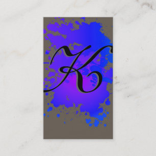 Lila blaue Tinte Paint Splash Business Card Visitenkarte