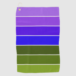 Lila, blaue und grüne Streifen Golfhandtuch