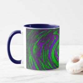 Lila blaue und grüne Wirble Abstrakte Kunst Tasse
