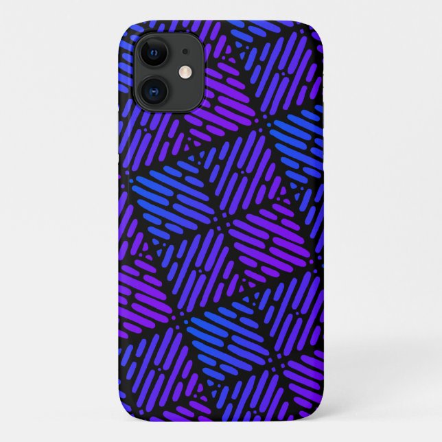 Lila, blaue und schwarze Linie Case-Mate iPhone Hülle (Rückseite)