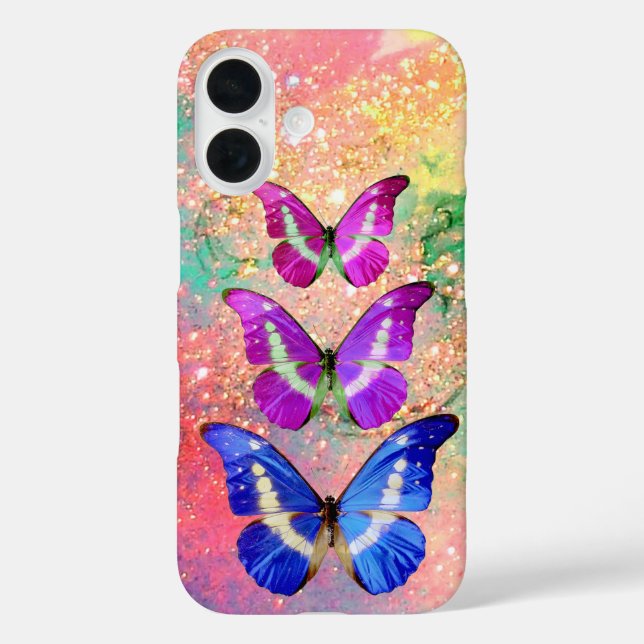 Lila BLAUENSCHALTFLÄCHE IN GOLDGLITZERN Case-Mate iPhone Hülle (Rückseite)