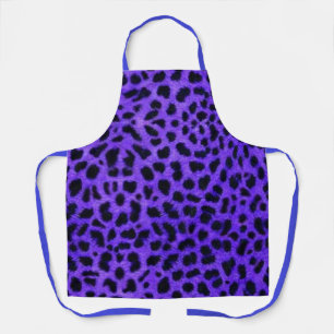 Lila-blauer Leoparden-Druck-Kochtücher Schürze