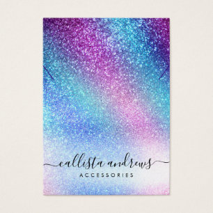 Lila Blauer Nebel Galaxy Glitzer Necklace Display