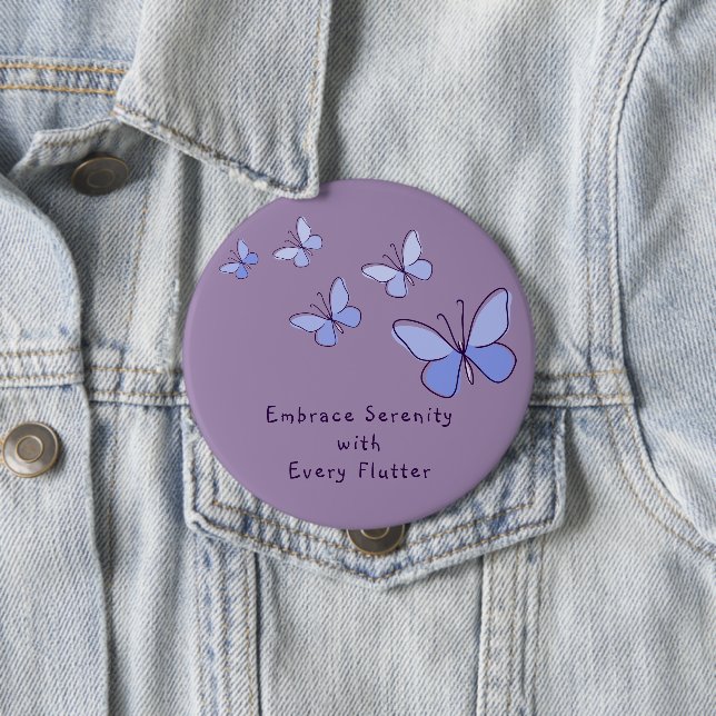 Lila Blauer Schmetterling Doodle Dein Motto Violet Button (Beispiel)