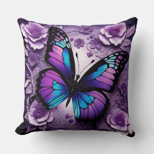 Lila Blauer Schmetterling Kissen