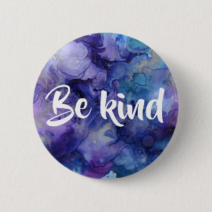 Lila blauer Watercolor ist netter runder Knopf Button