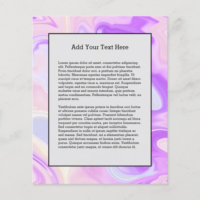 Lila blaues Abstraktes Wasserfarbmuster Flyer (Vorne)