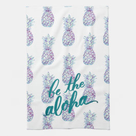 Lila blaues Ananas-Aloha Küchen-Tuch Geschirrtuch