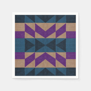 Lila blaues Azteenmuster Serviette