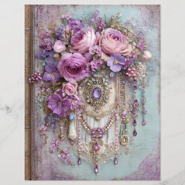 Lila-blaues Buchcover-Schrappbuch-Papier (Vorderseite)