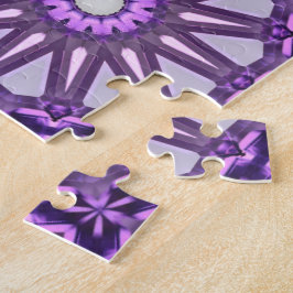 Lila Blaues Kaleidoskop Pinwheel Mandala Muster Puzzle