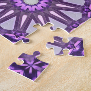 Lila Blaues Kaleidoskop Pinwheel Mandala Muster Puzzle
