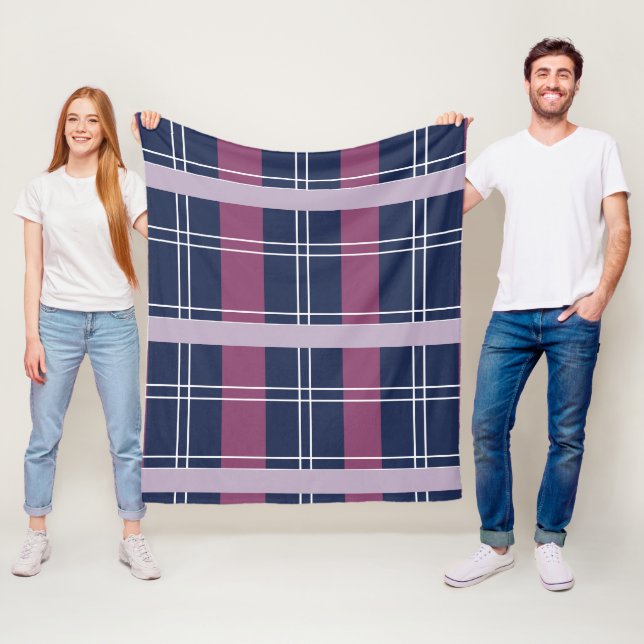 Lila blaues Kariertes Tartan Prüfmuster Fleecedecke (Beispiel)