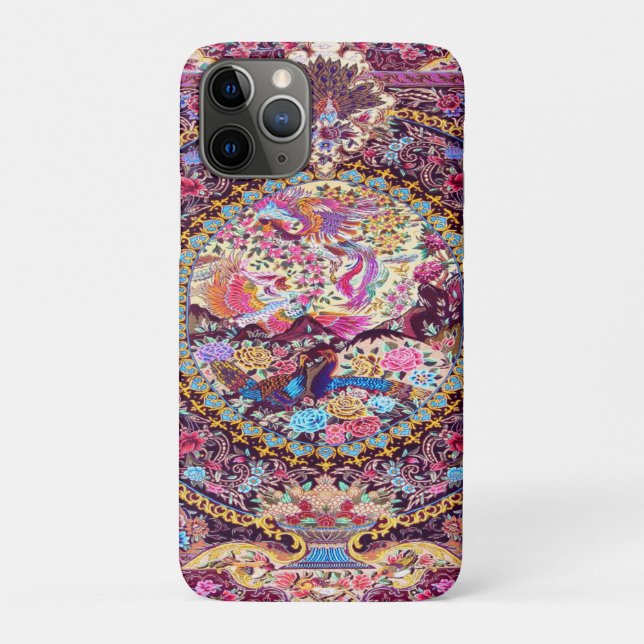 Lila Blaues Perserblumen Blume Peacock Case-Mate iPhone Hülle (Rückseite)
