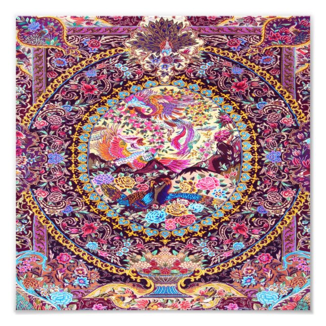 Lila Blaues Perserblumen Blume Peacock Fotodruck (Vorne)