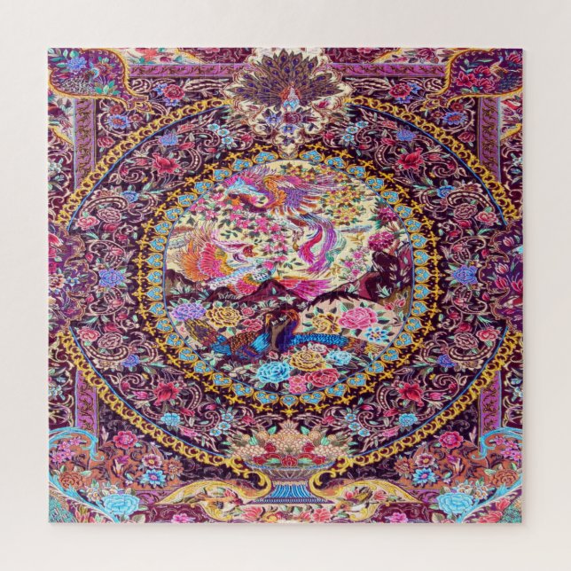 Lila Blaues Perserblumen Blume Peacock Puzzle (Vertikal)