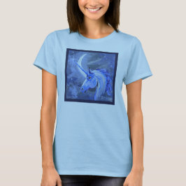 Lila blaues Pferd Unicorns-Mond-Mondpegasus T-Shirt