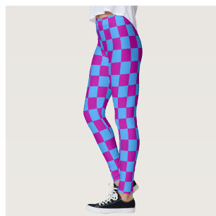 Lila blaues Prüfmuster für Karo Leggings