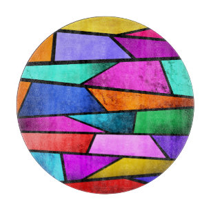 Lila blaues Schneidbrett aus festem Glas Schneidebrett