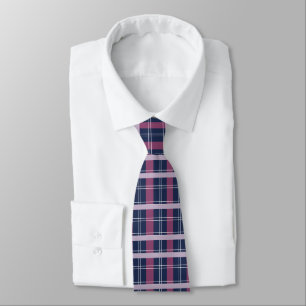 Lila Blaues Tartan-Karomuster Krawatte