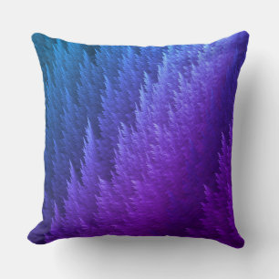 Lila Blaues Tye Dye Feder Muster Kissen