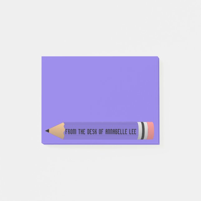 Lila Bleistift Post-it Klebezettel (Vorderseite)