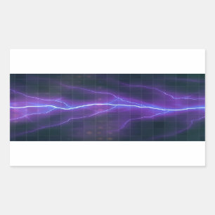 Lila Blitze Rechteckiger Aufkleber