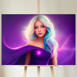 Lila blonder Nebel, elegante rosa Lady Art Leinwanddruck