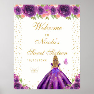 Lila Blondhaar Mädchen Sweet Sixteen Willkommen Poster
