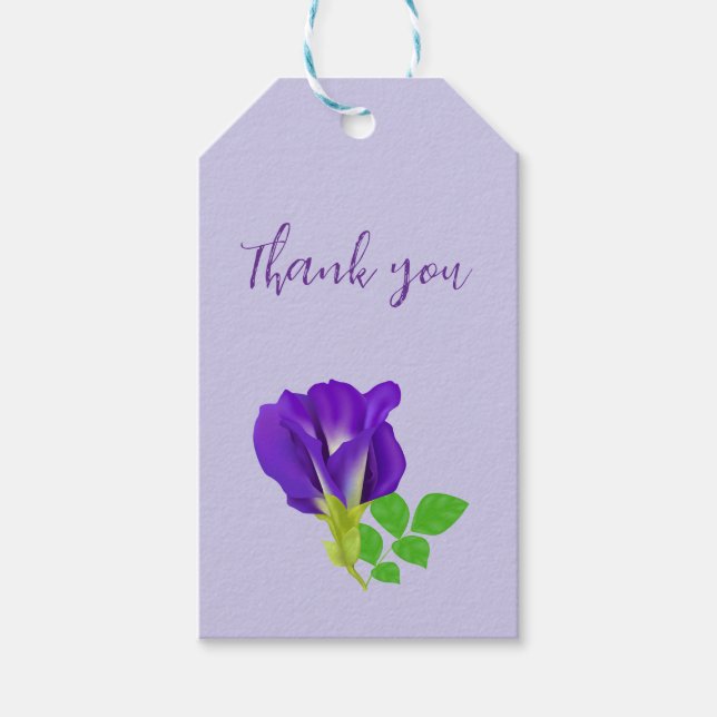 Lila Bloom Floral Geschenkanhänger (Vorderseite)