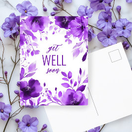 Lila Blooms Wasserfarbe wird BALD GUT GEHALTEN Postkarte