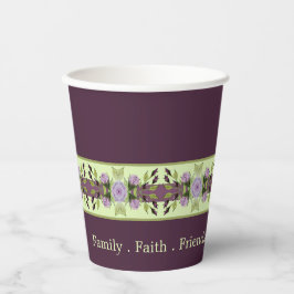 Lila blorakzentriert pappbecher